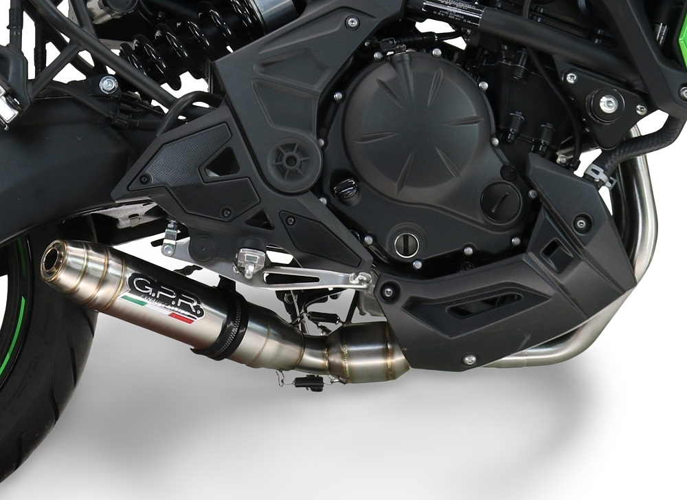Pot echappement compatible avec Kawasaki Versys 650 2023-2025, Deeptone Inox, Pot echappement racing, ligne complet, fourni avec collecteur spécifique, article sans homologation 