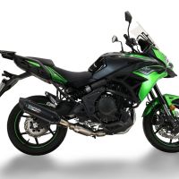 Pot echappement compatible avec Kawasaki Versys 650 2023-2025, Furore-X Titanio Nero, Silencieux homologué pour bruit, échappement complet avec catalyseur et db killer 