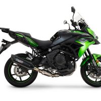 Pot echappement compatible avec Kawasaki Versys 650 2023-2025, Furore-X Titanio Nero, Silencieux homologué pour bruit, échappement complet avec catalyseur et db killer 
