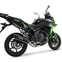 Pot echappement compatible avec Kawasaki Versys 650 2023-2025, Furore-X Titanio Nero, Silencieux homologué pour bruit, échappement complet avec catalyseur et db killer 