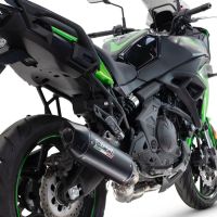 Pot echappement compatible avec Kawasaki Versys 650 2023-2025, Furore-X Titanio Nero, Silencieux homologué pour bruit, échappement complet avec catalyseur et db killer 