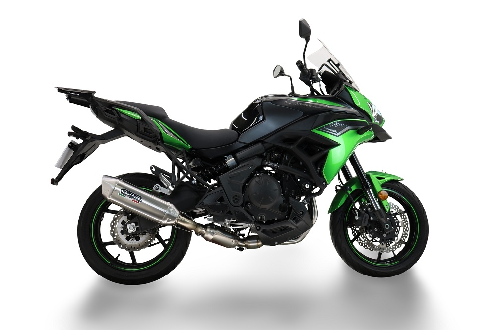 Pot echappement compatible avec Kawasaki Versys 650 2023-2025, Furore-X Acciaio Inox, Silencieux homologué pour bruit, échappement complet avec catalyseur et db killer 