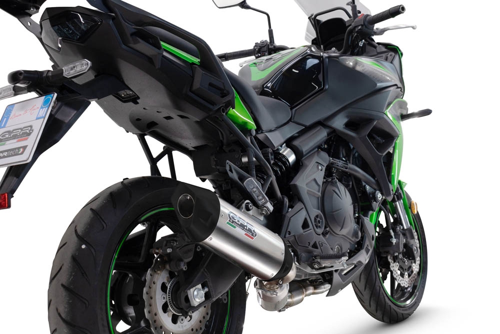 Pot echappement compatible avec Kawasaki Versys 650 2023-2025, Furore-X Titanio, Silencieux homologué pour bruit, échappement complet avec catalyseur et db killer 