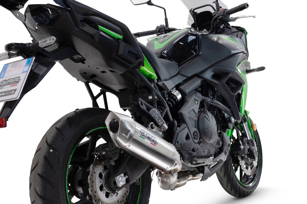 GPR pot echappement compatible avec  Kawasaki Versys 650 2023-2025, Furore-X Acciaio Inox, Silencieux homologué pour bruit, échappement complet avec catalyseur et db killer 
