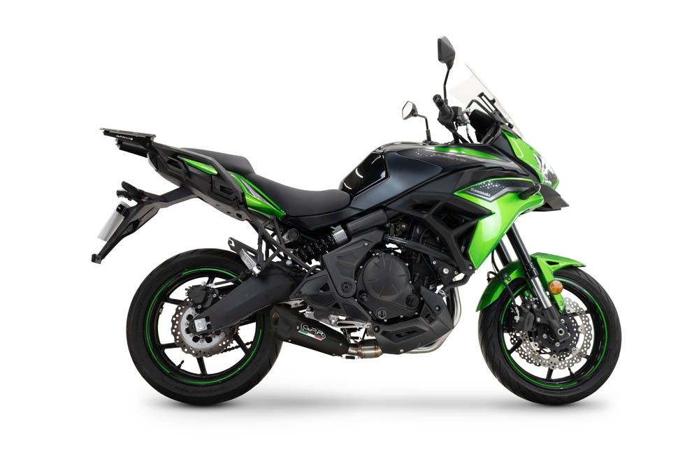 GPR pot echappement compatible avec  Kawasaki Versys 650 2023-2025, GP-Revo Black Titanium, Pot échappement complet racing, sans homologation, avec db killer amovible 