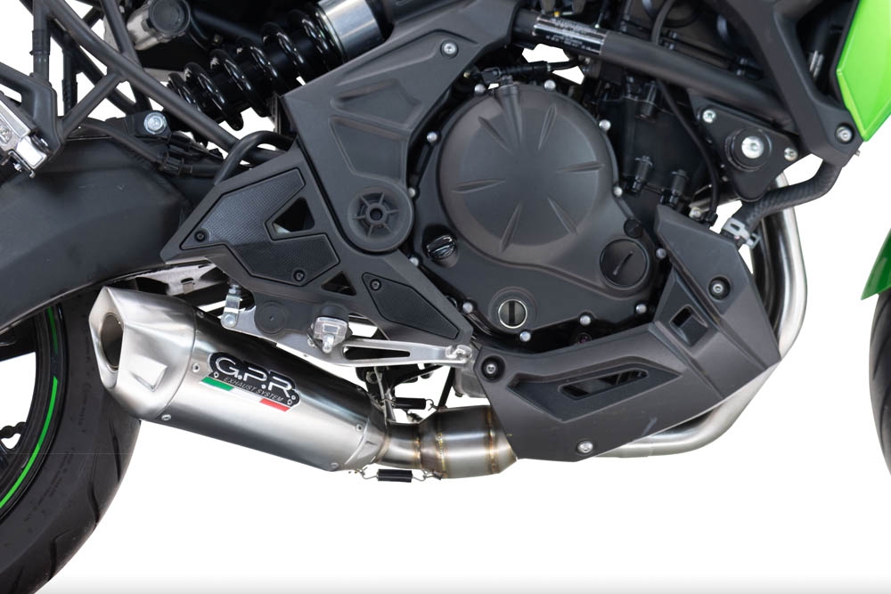 Pot echappement compatible avec Kawasaki Z 650 2023-2025, GP-Revo Titanium, Pot d'échappement complet racing, compris de collecteur et db killer amovible, sans homologation 