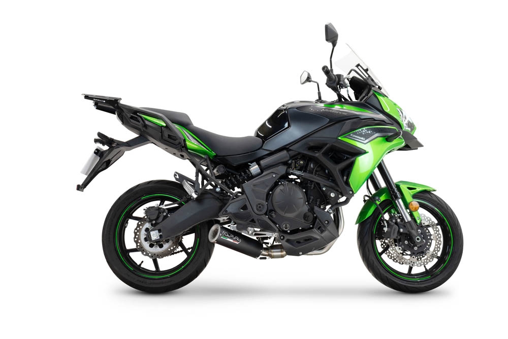 GPR pot echappement compatible avec  Kawasaki Versys 650 2023-2025, M3 Black Titanium, Pot d'échappement complet racing, compris de collecteur et db killer amovible, sans homologation 