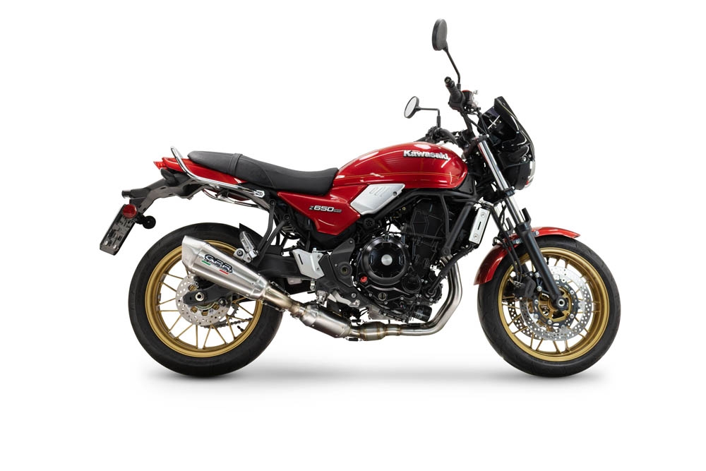 Pot echappement compatible avec Kawasaki Z 650 RS 2024-2025, GP-Revo Titanium, Silencieux homologué pour bruit, échappement complet avec catalyseur et db killer 