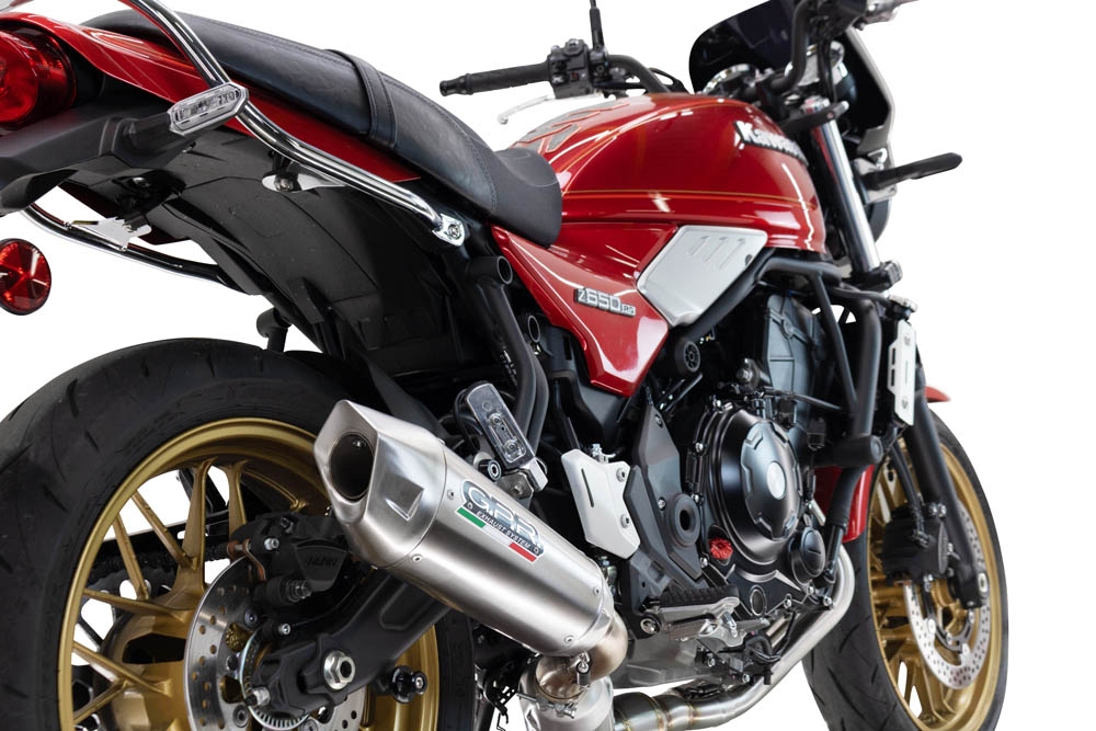 Pot echappement compatible avec Kawasaki Z 650 RS 2024-2025, GP-Revo Titanium, Silencieux homologué pour bruit, échappement complet avec catalyseur et db killer 