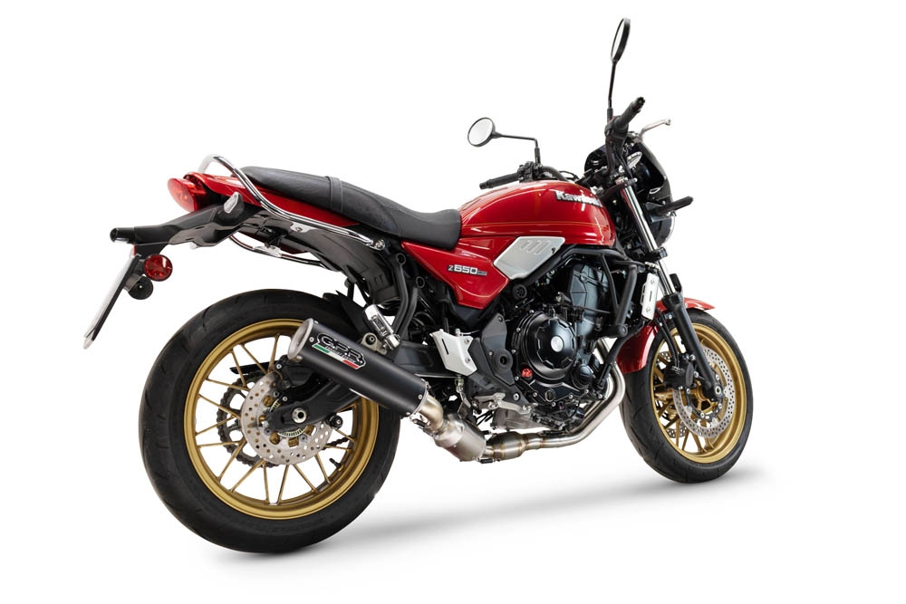 GPR pot echappement compatible avec  Kawasaki Z 650 RS 2024-2025, M3 Black Titanium, Silencieux homologué pour bruit, échappement complet avec catalyseur et db killer 