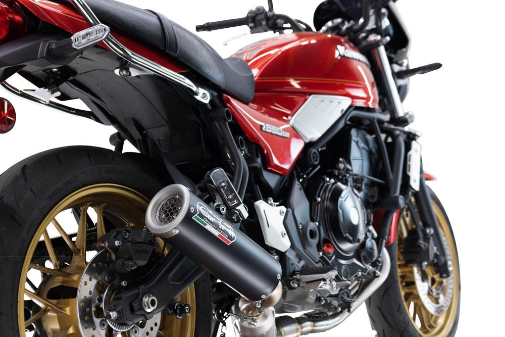 GPR pot echappement compatible avec  Kawasaki Z 650 RS 2024-2025, M3 Black Titanium, Silencieux homologué pour bruit, échappement complet avec catalyseur et db killer 