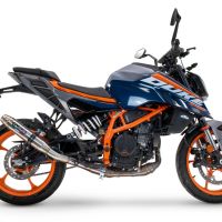 Pot echappement compatible avec Ktm Duke 125 2024-2025, Deeptone Inox, Échappement légal, homologué,silencieux avec db killer amovible et tuyau de liaison spécifique 