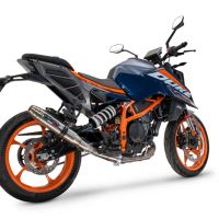 Pot echappement compatible avec Ktm Duke 125 2024-2025, Deeptone Inox, Échappement légal, homologué,silencieux avec db killer amovible et tuyau de liaison spécifique 