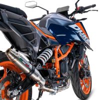Pot echappement compatible avec Ktm Duke 125 2024-2025, Deeptone Inox, Échappement légal, homologué,silencieux avec db killer amovible et tuyau de liaison spécifique 