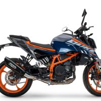 Pot echappement compatible avec Ktm Duke 125 2024-2025, GP-Revo Black Titanium, Échappement légal, homologué,silencieux avec db killer amovible et tuyau de liaison spécifique 