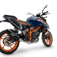 Pot echappement compatible avec Ktm Duke 390 2024-2025, GP-Revo Black Titanium, Échappement légal, homologué,silencieux avec db killer amovible et tuyau de liaison spécifique 