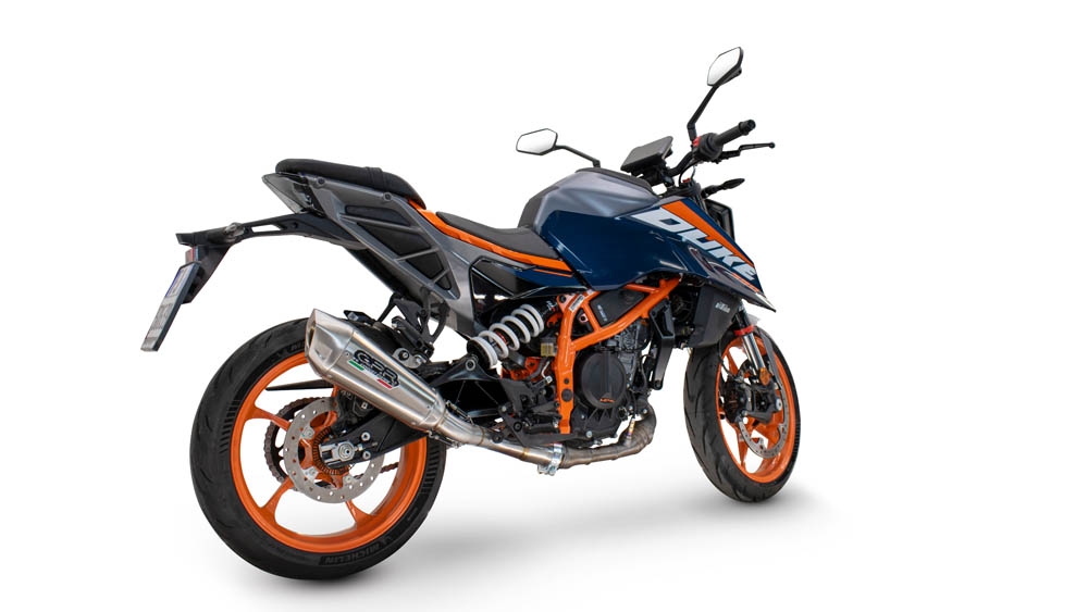 Pot echappement compatible avec Ktm Duke 390 2024-2025, GP-Revo Titanium, Échappement légal, homologué,silencieux avec db killer amovible et tuyau de liaison spécifique 