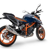 Pot echappement compatible avec Ktm Duke 390 2024-2025, GP-Revo Titanium, Échappement légal, homologué,silencieux avec db killer amovible et tuyau de liaison spécifique 