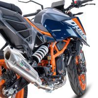 Pot echappement compatible avec Ktm Duke 390 2024-2025, GP-Revo Titanium, Échappement légal, homologué,silencieux avec db killer amovible et tuyau de liaison spécifique 