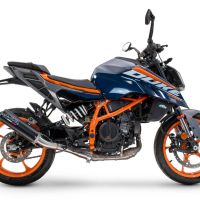 Pot echappement compatible avec Ktm Duke 125 2024-2025, M3 Black Titanium, Échappement légal, homologué,silencieux avec db killer amovible et tuyau de liaison spécifique 