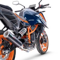 Pot echappement compatible avec Ktm Duke 125 2024-2025, M3 Black Titanium, Échappement légal, homologué,silencieux avec db killer amovible et tuyau de liaison spécifique 