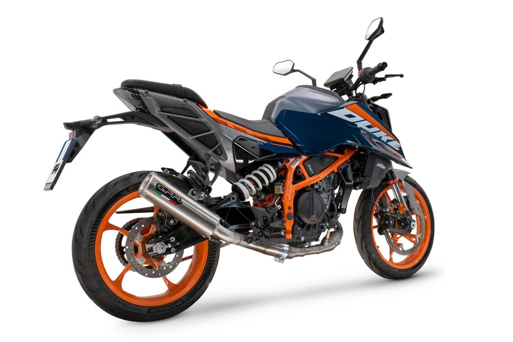 Pot echappement compatible avec Ktm Duke 390 2024-2025, M3 Inox , Échappement légal, homologué,silencieux avec db killer amovible et tuyau de liaison spécifique 