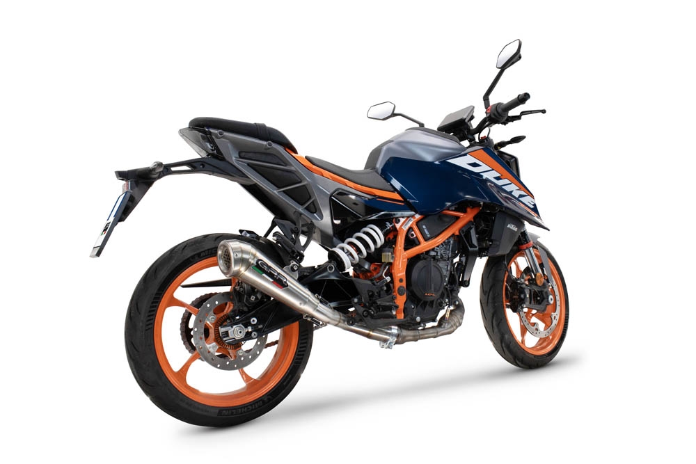 Pot echappement compatible avec Ktm Duke 125 2024-2025, Powercone Evo, Échappement légal, homologué,silencieux avec db killer amovible et tuyau de liaison spécifique 