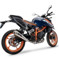 Pot echappement compatible avec Ktm Duke 125 2024-2025, Powercone Evo, Échappement légal, homologué,silencieux avec db killer amovible et tuyau de liaison spécifique 