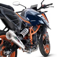 Pot echappement compatible avec Ktm Duke 125 2024-2025, Powercone Evo, Échappement légal, homologué,silencieux avec db killer amovible et tuyau de liaison spécifique 