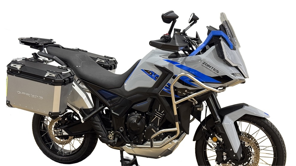 GPR TECH compatible with  Zontes 703 F 2025/2026 Paire de valises latérales en aluminium avec couleur argent avec support de valise spécifique Capacité 38 LT. + 38 LT.