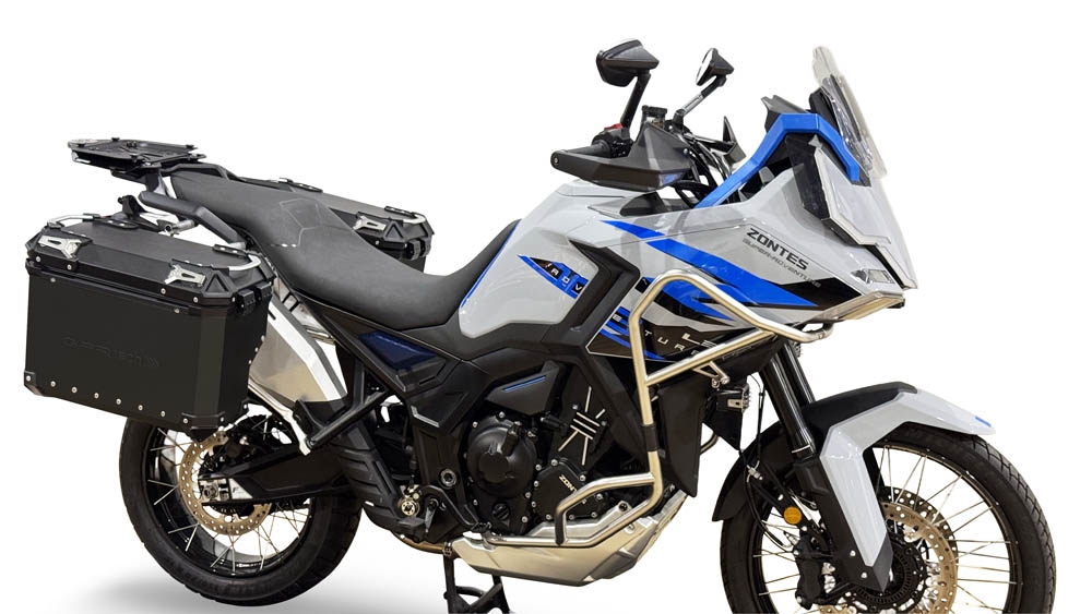 GPR TECH compatible with  Zontes 703 F 2025/2026 Paire de valises latérales en aluminium avec couleur noire avec support de valise spécifique Capacité 38 LT. + 38 LT.