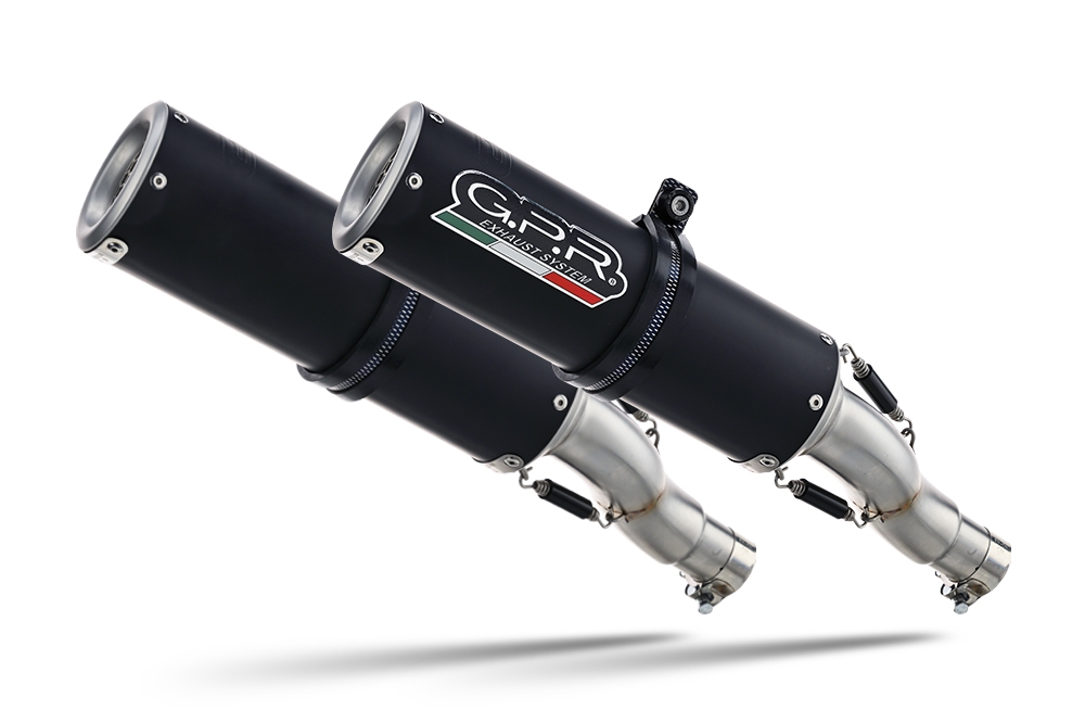 Pot echappement compatible avec Ducati Monster 1100 2009-2010, M3 Black Titanium, Paire de pot d'échappement homologuées, livrées avec db killer amovible, catalyseurs et raccords spécifiques 