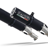 Pot echappement compatible avec Ducati Monster 796 2010-2014, M3 Black Titanium, Paire de pot d'échappement homologuées, livrées avec db killer amovible, catalyseurs et raccords spécifiques 