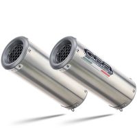 Pot echappement compatible avec Ducati 749 2003-2007, M3 Inox , Paire de pot d'échappement homologuées, livrées avec db killer amovible et raccords spécifiques 