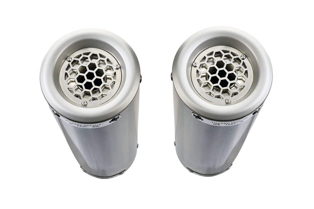 Pot echappement compatible avec Aprilia Shiver 900 2017-2020, M3 Inox , Paire de pot d'échappement homologuées, livrées avec db killer amovible et raccords spécifiques 