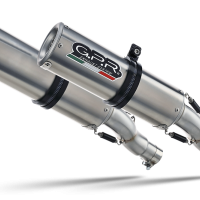 Pot echappement compatible avec Aprilia Shiver 900 2017-2020, M3 Inox , Paire de pot d'échappement homologuées, livrées avec db killer amovible et raccords spécifiques 