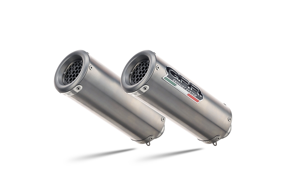 Pot echappement compatible avec Ducati Monster 1100 2009-2010, M3 Titanium Natural, Paire de pot d'échappement homologuées, livrées avec db killer amovible et raccords spécifiques 