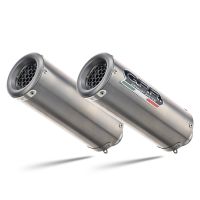 Pot echappement compatible avec Ducati Monster 1100 2009-2010, M3 Titanium Natural, Paire de pot d'échappement homologuées, livrées avec db killer amovible et raccords spécifiques 