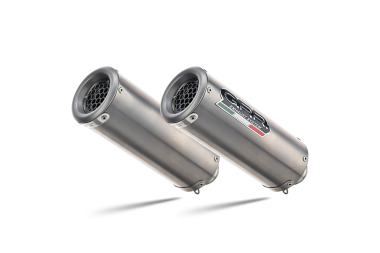 Pot echappement compatible avec Ducati Monster 1100 2009-2010, M3 Titanium Natural, Paire de pot d'échappement homologuées, livrées avec db killer amovible et raccords spécifiques 