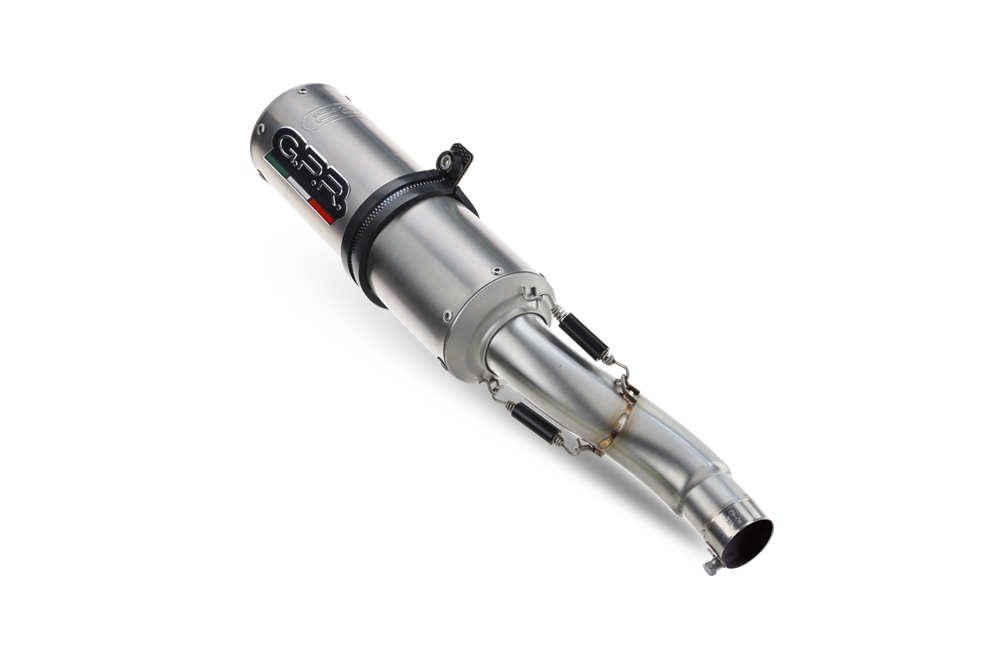 Pot echappement compatible avec Kawasaki Versys 650 2006-2014, M3 Titanium Natural, Échappement légal, homologué,silencieux avec db killer amovible et tuyau de liaison spécifique 