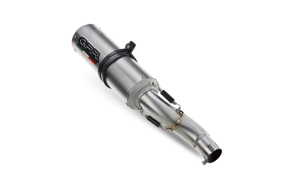 Pot echappement compatible avec Bmw R 1250 R -Rs 2021-2024, M3 Titanium Natural, Échappement légal, homologué,silencieux avec db killer amovible et tuyau de liaison spécifique 