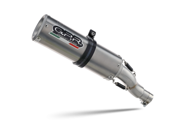 Pot echappement compatible avec Cf Moto 700 CL-X Heritage 2022-2024, M3 Titanium Natural, Échappement légal, homologué,silencieux avec db killer amovible et tuyau de liaison spécifique 