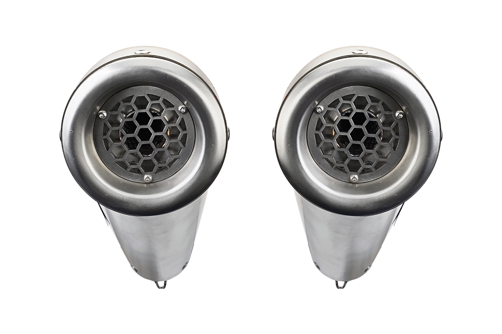 Pot echappement compatible avec Husqvarna TE 630 E - SMS 630 - Smr 630 2010-2014, Powercone Evo, Paire de pot d'échappement homologuées, livrées avec db killer amovible et raccords spécifiques 