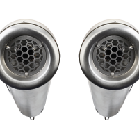 Pot echappement compatible avec Kawasaki Kfx 700 2004-2011, Powercone Evo, Homologué et légal, système d'échappement complet avec double silencieaux, avec db killer amovible et collecteur spécifique 