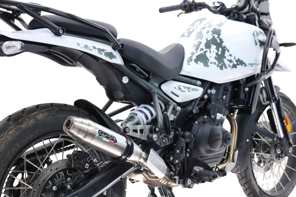 GPR pot echappement compatible avec  Royal Enfield Guerrilla 450  2024-2025, Deeptone Inox, Échappement légal, homologué,silencieux avec db killer amovible et tuyau de liaison spécifique 