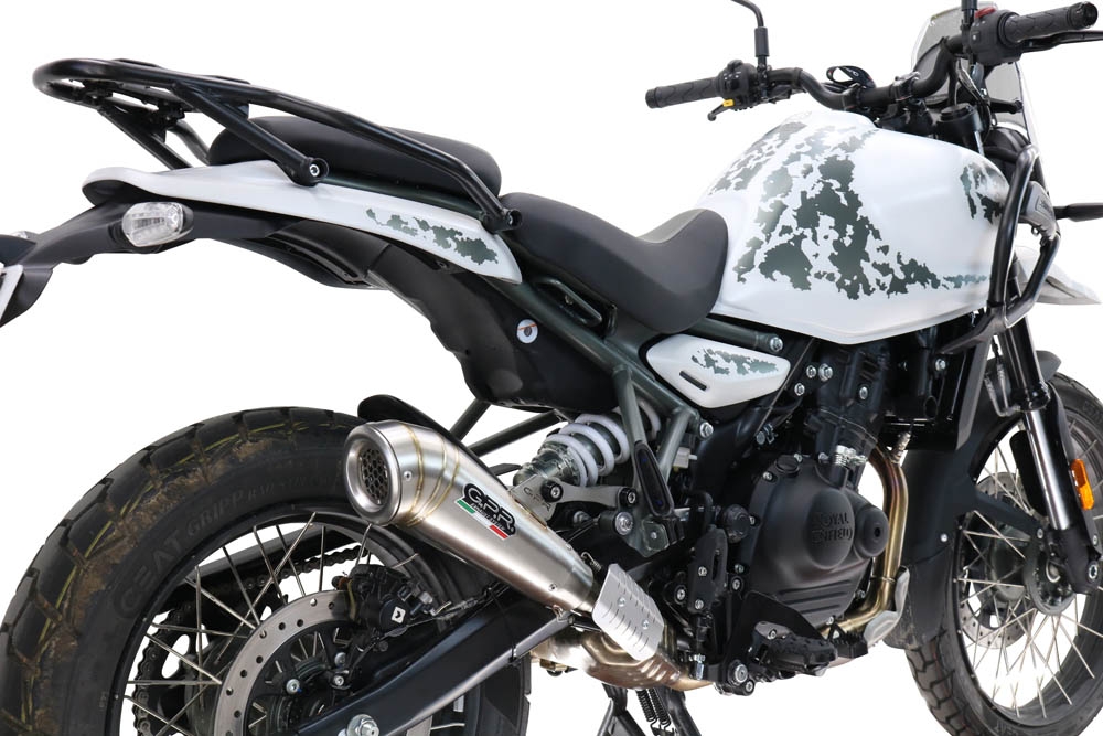 GPR pot echappement compatible avec  Royal Enfield Himalayan 450  2024-2025, Powercone Evo, Échappement légal, homologué,silencieux avec db killer amovible et tuyau de liaison spécifique 