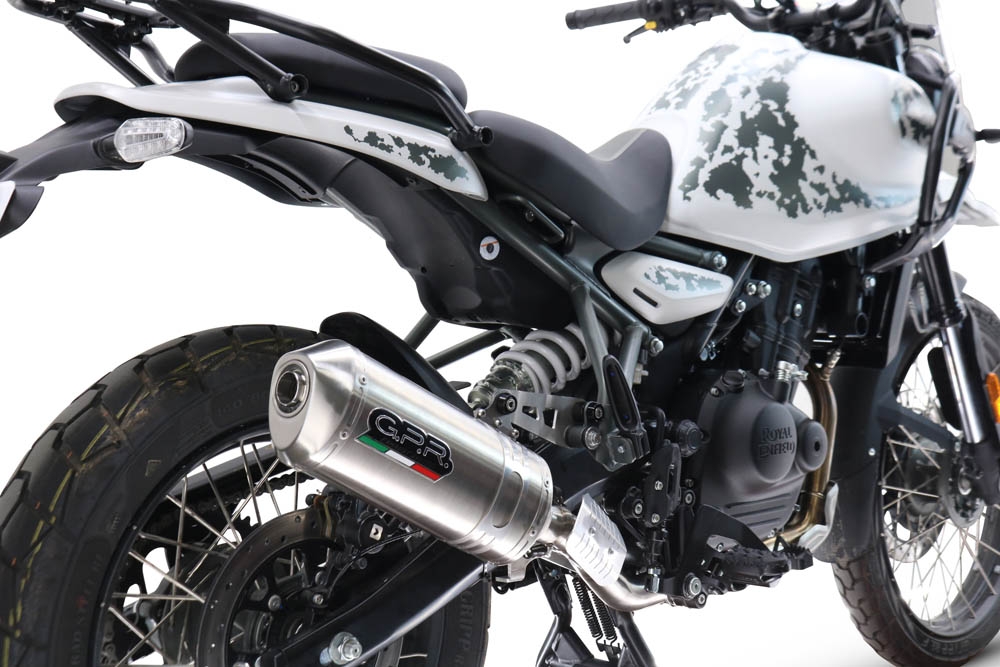 GPR pot echappement compatible avec  Royal Enfield Himalayan 450  2024-2025, Satinox, Échappement légal, homologué,silencieux avec db killer amovible et tuyau de liaison spécifique 