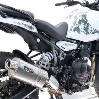 Pot echappement compatible avec Royal Enfield Himalayan 450 2024-2025, Dune Triovale Titanio, Échappement légal, homologué,silencieux avec db killer amovible et tuyau de liaison spécifique 