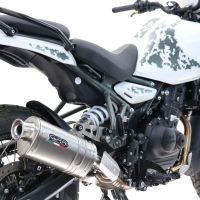 GPR pot echappement compatible avec  Royal Enfield Himalayan 450  2024-2025, Dune Triovale Titanio, Échappement légal, homologué,silencieux avec db killer amovible et tuyau de liaison spécifique 
