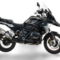 Pot echappement compatible avec Bmw R 1250 Gs -Adventure 2021-2024, Dual Poppy, Échappement légal, homologué,silencieux avec db killer amovible et tuyau de liaison spécifique 